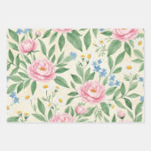 Flat Wrap Classic Spring Floral Wrapping Sheets Geschenkpapier Set (Vorderseite)