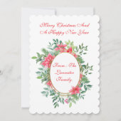 Flat Xmas Botanische Personalisierte Karte (Vorderseite)