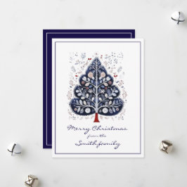 Flat Xmas Card - Scandinavian Christmas Tree Feiertagskarte