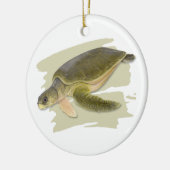 Flatback Sea Turtle Keramik Ornament (Links)