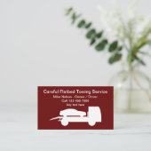 Flatbed Tow Two Truck Driver Business Card Visitenkarte (Stehend Vorderseite)