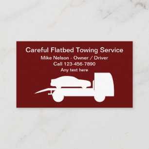 Flatbed Tow Two Truck Driver Business Card Visitenkarte