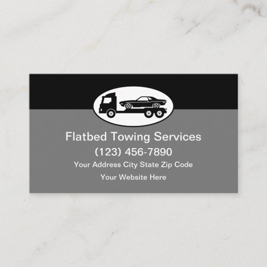Flatbed Towing Modern Business Cards Visitenkarte (Vorderseite)