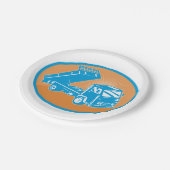 Flatbed Truck Pappteller (Schrägansicht)