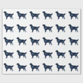 Flatbeschichtete Retriever Black Watercolor-Silhou Geschenkpapier (Flach)