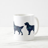 Flatbeschichtete Retriever Black Watercolor-Silhou Kaffeetasse (VorderseiteRechts)
