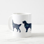 Flatbeschichtete Retriever Black Watercolor-Silhou Kaffeetasse (Vorderseite Links)