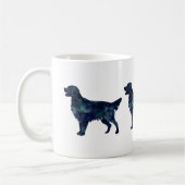 Flatbeschichtete Retriever Black Watercolor-Silhou Kaffeetasse (Links)