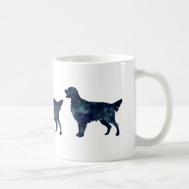 Flatbeschichtete Retriever Black Watercolor-Silhou Kaffeetasse