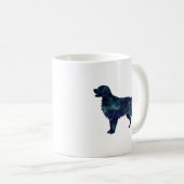 Flatbeschichtete Retriever Black Watercolor-Silhou Kaffeetasse (VorderseiteRechts)