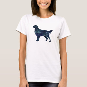 Flatbeschichtete Retriever Black Watercolor-Silhou T-Shirt
