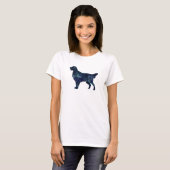 Flatbeschichtete Retriever Black Watercolor-Silhou T-Shirt (Vorne ganz)