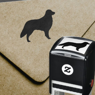 Flatbeschichtete Retriever Hunde Rasse Silhouette Permastempel