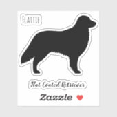 Flatbeschichtete Retriever Silhouette Flattie Dog Aufkleber (Blatt)