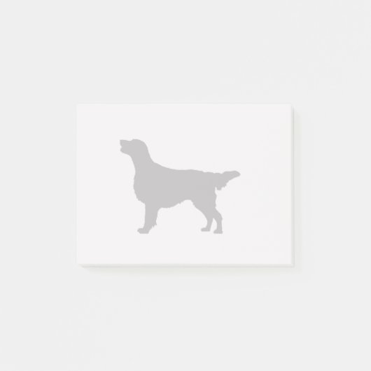 Flatbeschichtete Retriever Silhouette Liebe Hunde Post-it Klebezettel (Vorderseite)