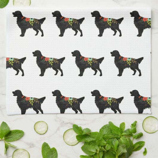 Flatbeschichteter Retriever Hunde Rasse Bohemisch Geschirrtuch (Gefaltet)