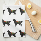 Flatbeschichteter Retriever Hunde Rasse Bohemisch Geschirrtuch (Viertel Falte)