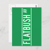 Flatbush Av, New York Street Sign Postkarte (Vorne/Hinten)