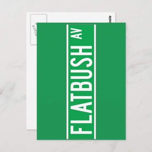 Flatbush Av, New York Street Sign Postkarte (Vorne/Hinten)
