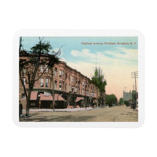 Flatbush Ave, Brooklyn, New York Vintag Magnet (Horizontal)