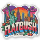 Flatbush, New York City Aufkleber (Vorderseite)