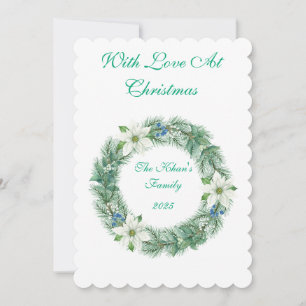 Flatcard Personalisierter Familienname Weihnachtsg Feiertagskarte