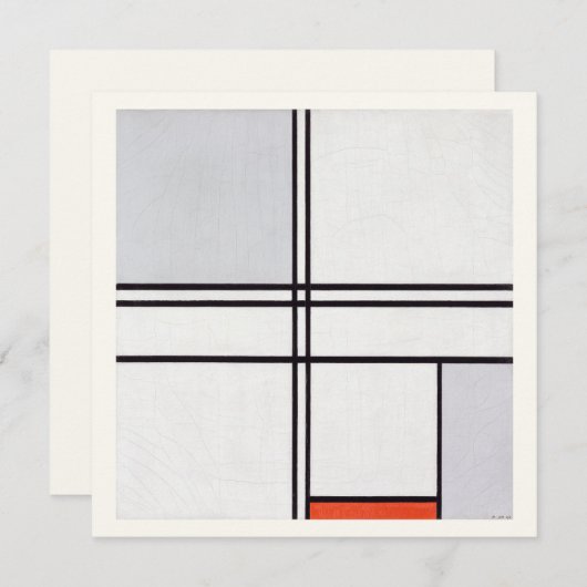 FLATCARD : PIET MONDRIAN : GRAU - RED 1935 (Vorne/Hinten)