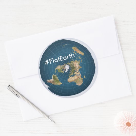 #FlatEarth 3" runde Aufkleber (Umschlag)