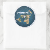 #FlatEarth 3" runde Aufkleber (Tasche)
