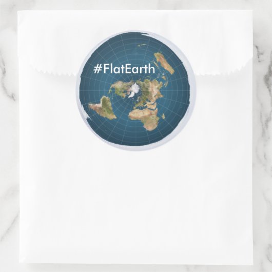 #FlatEarth 3" runde Aufkleber (Tasche)
