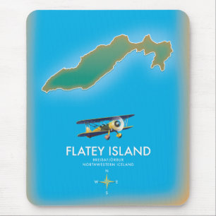 Flatey, Breiðafjörður, Island Karte Mousepad