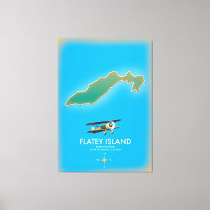 Flatey, Breiðafjörður, Islandkarte Island Leinwanddruck