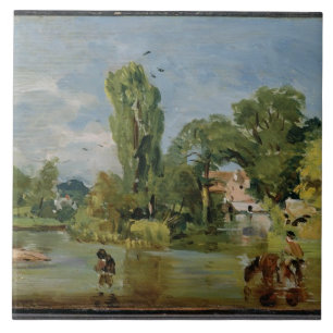 Flatford Mühle, c.1810-11 (Öl auf Platte) Fliese