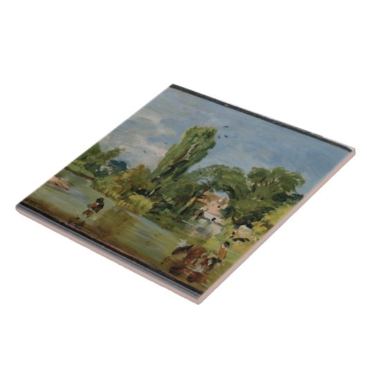 Flatford Mühle, c.1810-11 (Öl auf Platte) Fliese (Seite)