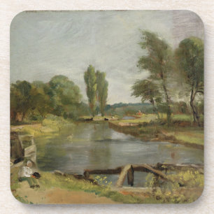 Flatford Verschluss, 1810-11 (Öl auf Papier auf Getränkeuntersetzer