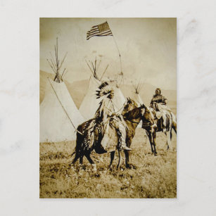 Flathead-Amerikanische Ureinwohner Vintage amerika Postkarte