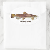Flathead Catfish Ovaler Aufkleber (Tasche)