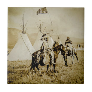 Flathead-Indianer Vintage Native American Warriors Fliese