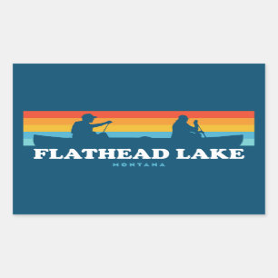 Flathead Lake Montana Canoe Rechteckiger Aufkleber