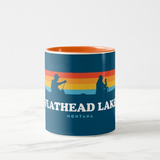 Flathead Lake Montana Canoe Zweifarbige Tasse (Mittel)