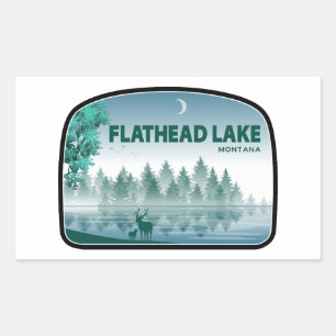 Flathead Lake Montana Hirsche Rechteckiger Aufkleber