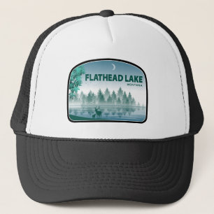 Flathead Lake Montana Hirsche Truckerkappe