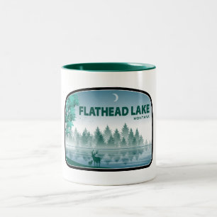 Flathead Lake Montana Hirsche Zweifarbige Tasse