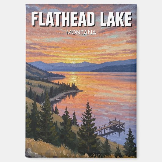 Flathead Lake Montana Magnet (Vorderseite)
