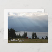 Flathead Lake Montana mit Bergen Baumbestand Postkarte (Vorne/Hinten)