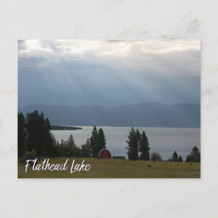 Flathead Lake Montana mit Bergen Baumbestand Postkarte