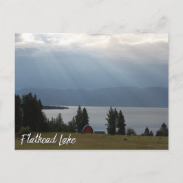 Flathead Lake Montana mit Bergen Baumbestand Postkarte