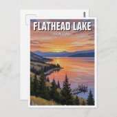 Flathead Lake Montana Postkarte (Vorne/Hinten)