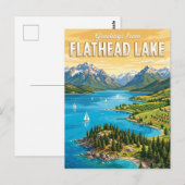 Flathead Lake Montana Postkarte (Vorne/Hinten)