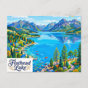 Flathead Lake Montana Postkarte